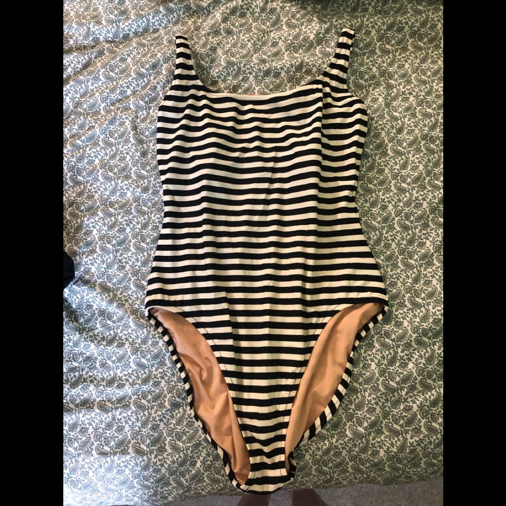 J crew striped one piece